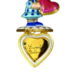 Peanuts Sally Holding I Love You Heart Limoges Box, ULTRA RARE Limoges Boxes France Trinket Box