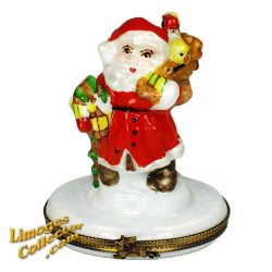 Santa Claus with Bag of Goodies Limoges Box (Retired)