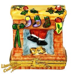 Santa Descending Through Fireplace Limoges Box (Artoria)