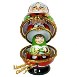 Santa, Mrs. Claus & Elf Stacking Limoges Box Set (Beauchamp Exclusive)