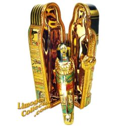 Egyptian 24K Gold Sarcophagus with Painted Mummy Limoges Box (Beauchamp)