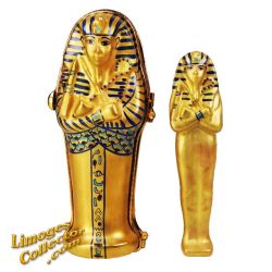 Egyptian 24K Gold Sarcophagus with Golden Mummy Limoges Box (Beauchamp)