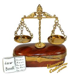 Scale Of Justice w/ Law Book Limoges Box (Beauchamp)