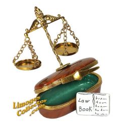 Scale Of Justice w/ Law Book Limoges Box (Beauchamp)