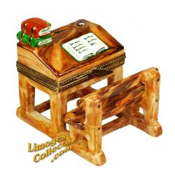 School Desk with Books Limoges Box (Beauchamp)