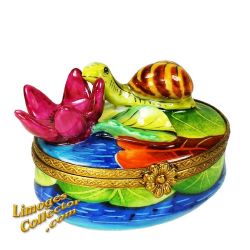 Snail at Water Lily Pond Limoges Box
