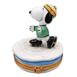 Snoopy Ice Skating Limoges Box Charles Schultz Peanuts Collection French Porcelain Limoges Boxes by Artoria