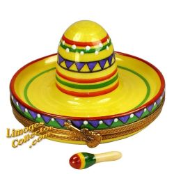 Colorful Mexican Sombrero Hat with Caracas Limoges Box (Beauchamp)