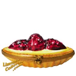 Strawberry Tart Dessert Limoges Box with Strawberries & Cream Topping 