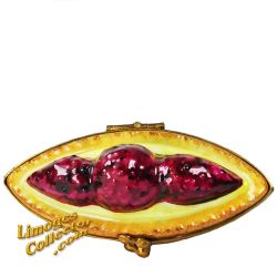 Strawberry Tart Dessert Limoges Box with Strawberries & Cream Topping 