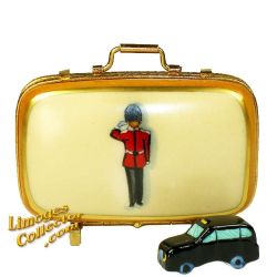 London Landmarks Suitcase & Black Taxi Limoges Box (Beauchamp)