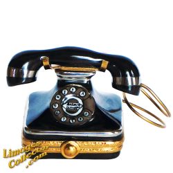 Old-Fashioned Black Telephone Limoges Box (Artoria)