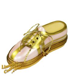 Designer Pink & Gold Tennis Shoe Limoges Box (Beauchamp)