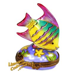 Tropical Fish Yellow Green Limoges Box (Retired)