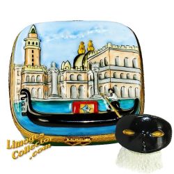 Venice Buildings Gondola Ride & Mask Limoges Box (Beauchamp)