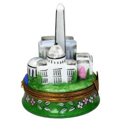 Washington DC Monuments Limoges Box By Beauchamp, Authentic Hand-Painted Porcelain Limoges Boxes France Luxury Collectible Gift