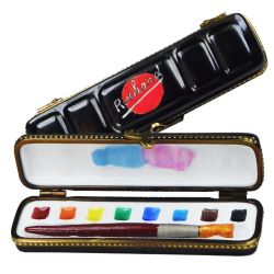Watercolor Paint Box Porcelain Limoges Box by Rochard Art and Artist French Limoges Boxes