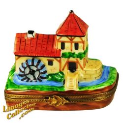 French Country Mill with Waterwheel Limoges Box (Retired)