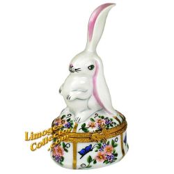 Rabbit Among Flowers & Butterflies Limoges Box (Retired)