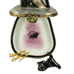 Halloween Wicked Witch with Black Cat Limoges box (Beauchamp)