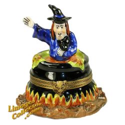 Witch in Magic Potion Pot Retired Limoges Box (Retired)