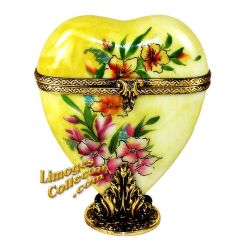 Heart Spring Flowers on Stand Limoges Box (Beauchamp)