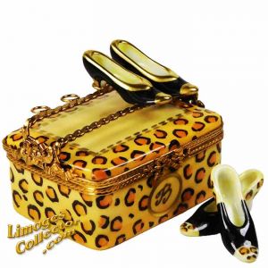 Designer Suitcase with Clothes Limoges Box by Beauchamp