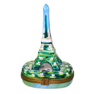 Eiffel Tower with Monet Water Lilies Design Limoges Box by Beauchamp | 100% Authentic Hand-Painted French Porcelain