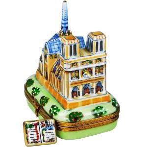 Notre Dame Cathedral of Paris Limoges Box with Bible by Beauchamp | 100% Authentic French Porcelain Paris Collectible & Gift
