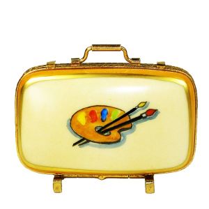 Paris Landmarks Suitcase Limoges Box with Eiffel Tower Inside by Beauchamp |100% Authentic Hand-Painted French Porcelain Gift