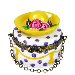 Mode de Paris Hat Box with Hat Limoges Box (Beauchamp)
