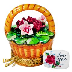 Basket of Roses with Card for Any Occasion Limoges box (Beauchamp Exclusive)