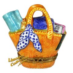 Beach Bag with All The Essentials Limoges Box (Rochard)