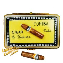 Cohiba La Habana Cuban Cigar Box with 2 Rows of Cigars Limoges Box