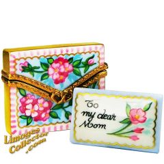 Floral Envelope with Greeting Card "To My Dear Mom" Limoges Box (Beauchamp)