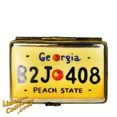 Georgia Auto License Plate Limoges Box