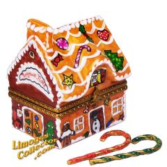 Gingerbread House with Candy Canes Limoges Box 