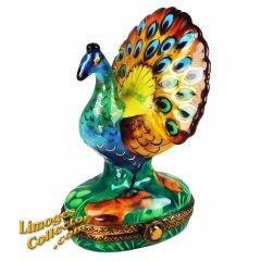 Peacock with Open Tail LImoges Box (Retired)