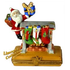 Santa Filling Christmas Stockings Limoges Box (Beauchamp)