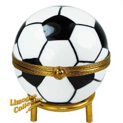 Soccer Ball Limoges Box on Stand (Beauchamp)