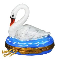 Graceful Swan on the Water Limoges Box (Rochard)