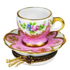 Pink Cup & Saucer Limoges box