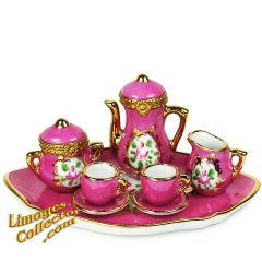  8-Piece Pink Limoges Box Tea Set (Beauchamp)