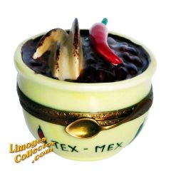 Bowl of Salsa with Jalapeño Pepper Limoges Box (Retired)