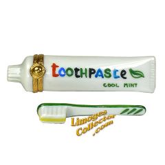 Tube of Toothpaste with Toothbrush Limoges Box