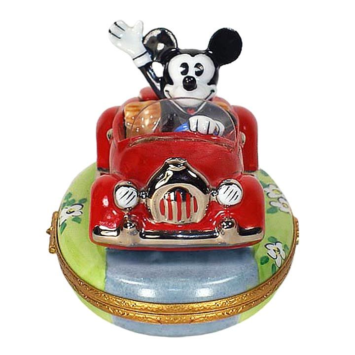 アルトリア リモージュ ディズニー ミッキー  artoria limoges Mickey Mouse in Red Car Disney Limoges Box by Artoria Limoges