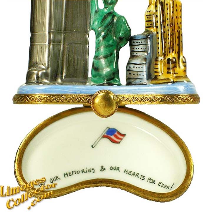 New York City Landmarks Twin Towers Retired Limoges Box