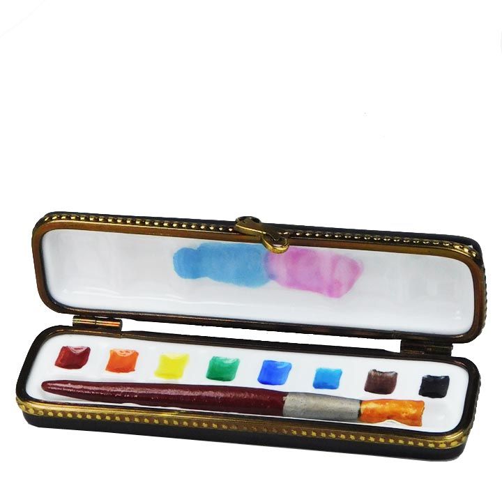 Watercolor Paint Box Porcelain Limoges Box by Rochard