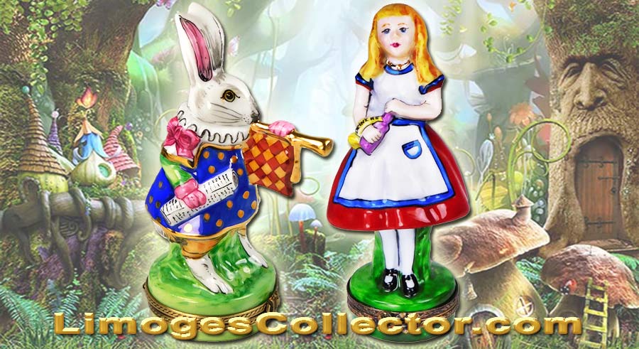 The Enchanting Alice in Wonderland and the White Rabbit Limoges Boxes
