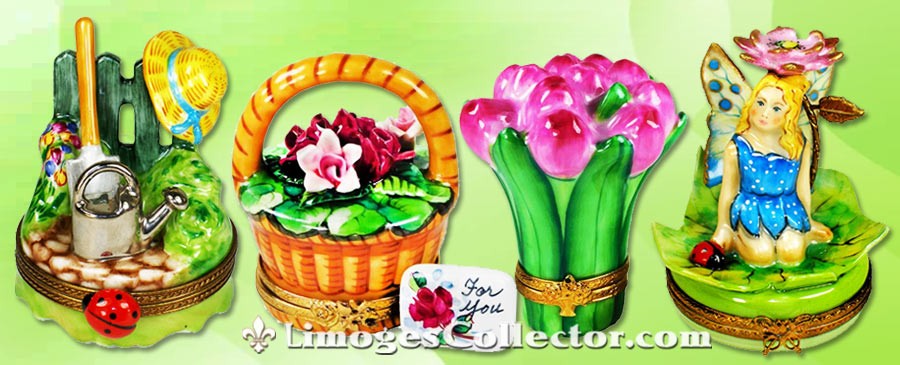 Buy Authentic Hand-Painted Flowers & Gardening Limoges Boxes France | LimogesCollector.com